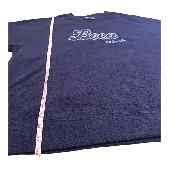 Vintage Boca Authentic Fleece Crewneck Pullover Sweater Embroidered Logo Navy - Picture 8 of 10
